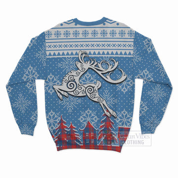 Blane Clan Christmas Sweatshirt Celtic Reindeer Style - Tartan Vibes Clothing