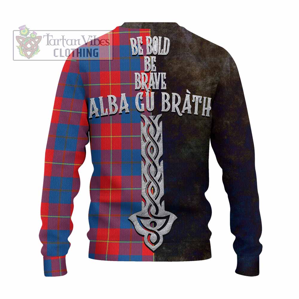 Blane Tartan Family Crest Knitted Sweater Alba Gu Brath Be Brave Lion Ancient Style - Tartan Vibes Clothing