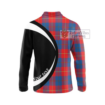 Blane Tartan Long Sleeve Polo Shirt with Family Crest Circle Style - Tartan Vibes Clothing