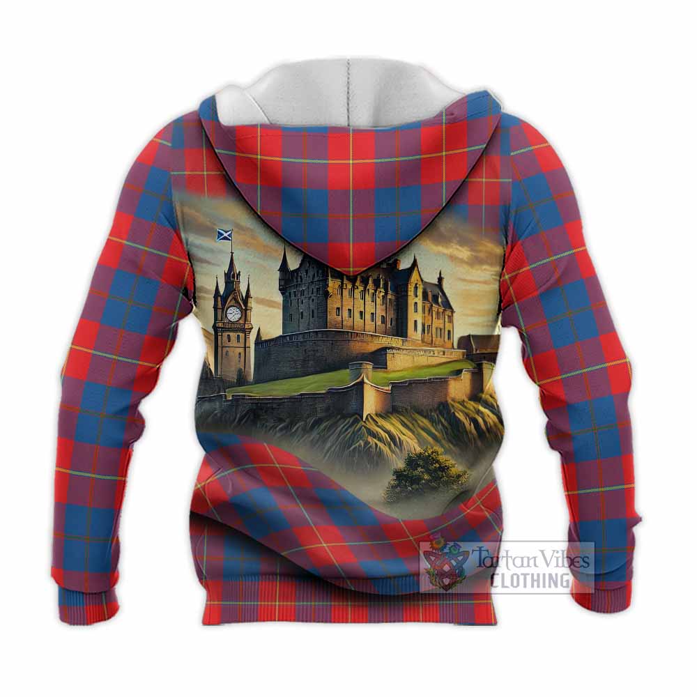 Blane Tartan Family Crest Knitted Hoodie with Scottish Ancient Castle Style - Tartan Vibes Clothing