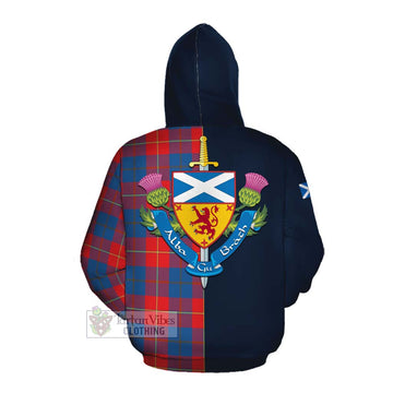 Blane Tartan Cotton Hoodie Alba with Scottish Lion Royal Arm Half Style Pullover Hoodie - Tartan Vibes Clothing