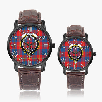 Blane Tartan Family Crest Leather Strap Quartz Watch - Tartan Vibes Clothing