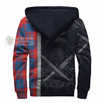 Blane Tartan Sherpa Hoodie with Family Crest Cross Sword Thistle Celtic Vibes - Tartan Vibes Clothing