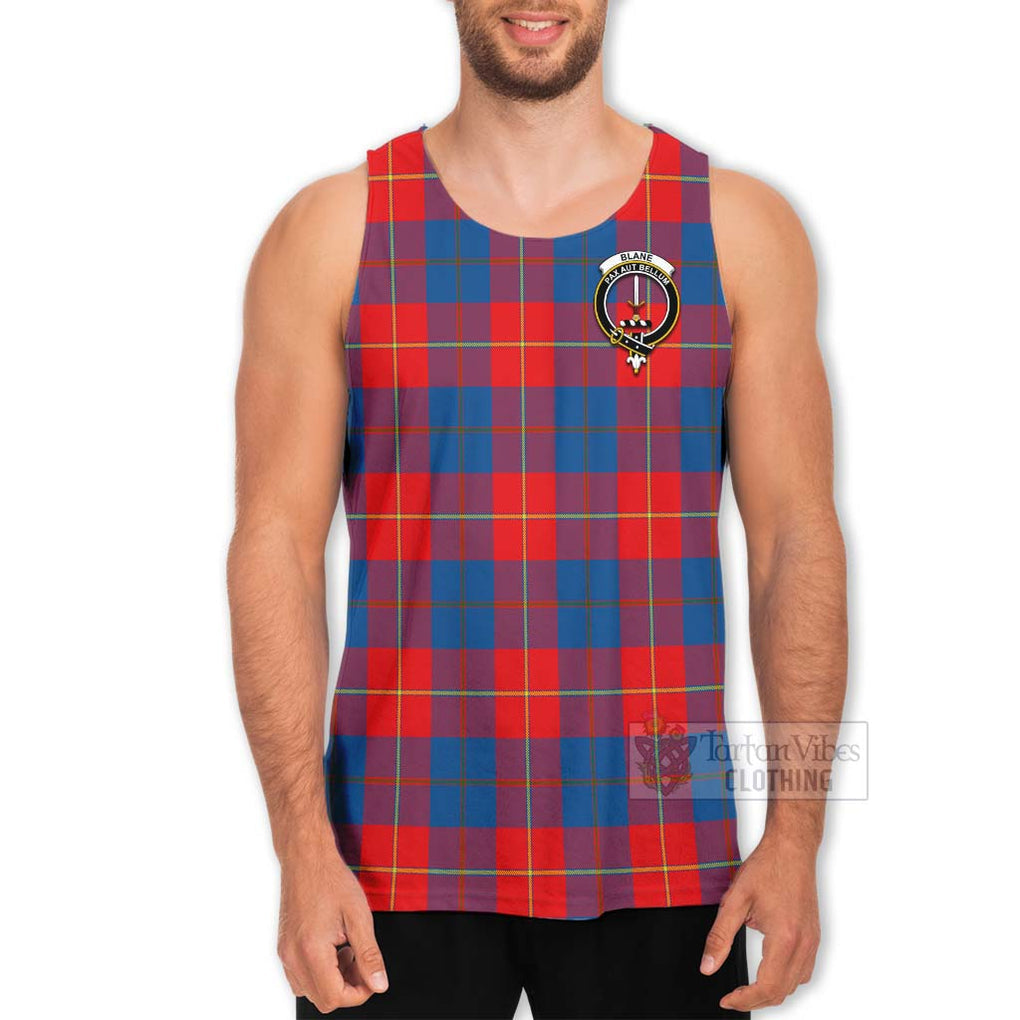 Blane Tartan Men's Tank Top with Family Crest Celtic Skull Style - Tartan Vibes Clothing