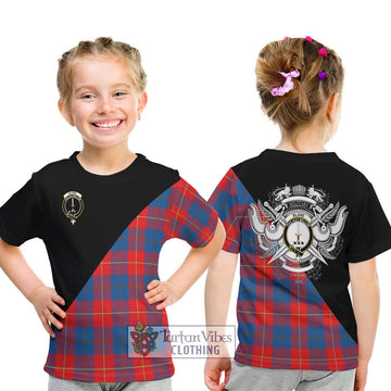 Blane Tartan Kid T-Shirt with Family Crest and Military Logo Style - Tartan Vibes Clothing
