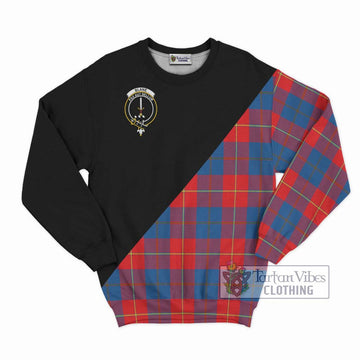 Blane Tartan Sweatshirt with Family Crest and Military Logo Style - Tartan Vibes Clothing