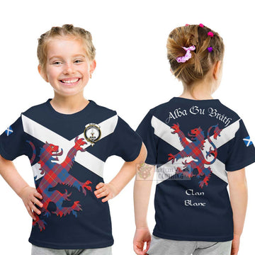 Blane Tartan Lion Rampant Kid T-Shirt Proudly Display Your Heritage with Alba Gu Brath and Clan Name - Tartan Vibes Clothing