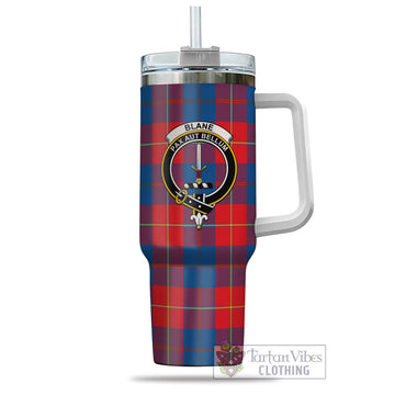 Blane Tartan Tumbler with Handle with Family Crest - Tartan Vibes Clothing