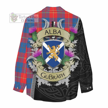 Blane Tartan Family Crest Women's Casual Shirt Lion Rampant Royal Thistle Shield Celtic Inspired - Tartan Vibes Clothing