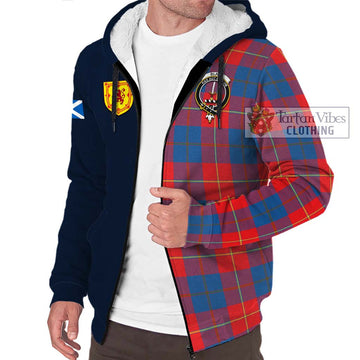 Blane Tartan Sherpa Hoodie Alba with Scottish Lion Royal Arm Half Style - Tartan Vibes Clothing