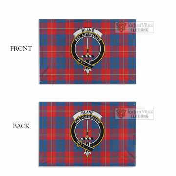 Tartan Vibes Clothing Blane Tartan House Flag with Family Crest