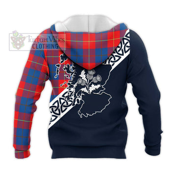 Blane Tartan Knitted Hoodie Featuring Thistle and Scotland Map - Tartan Vibes Clothing