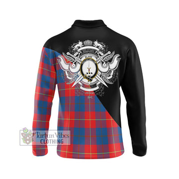 Blane Tartan Long Sleeve Polo Shirt with Family Crest and Military Logo Style - Tartan Vibes Clothing