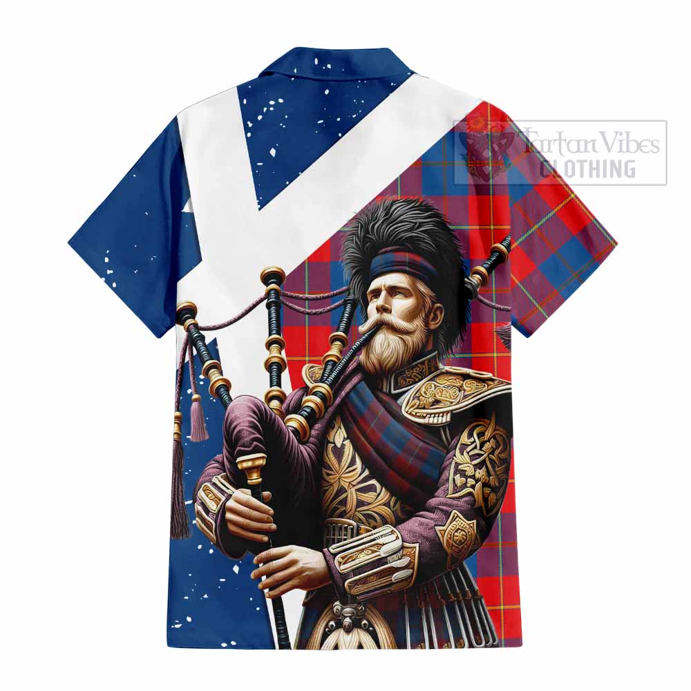 Blane Tartan Hawaiian Shirt with Family Crest Scottish Bagpiper Vibes - Tartan Vibes Clothing