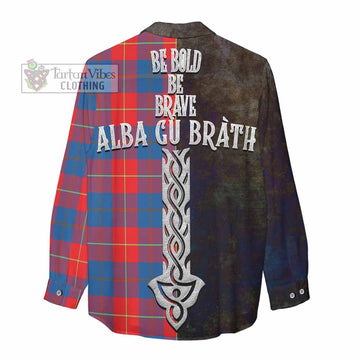 Blane Tartan Family Crest Women's Casual Shirt Alba Gu Brath Be Brave Lion Ancient Style - Tartan Vibes Clothing