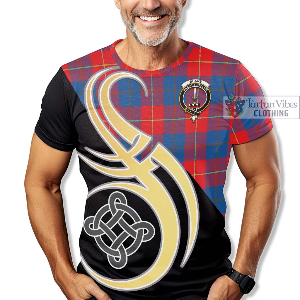Blane Tartan T-Shirt with Family Crest and Celtic Symbol Style - Tartan Vibes Clothing