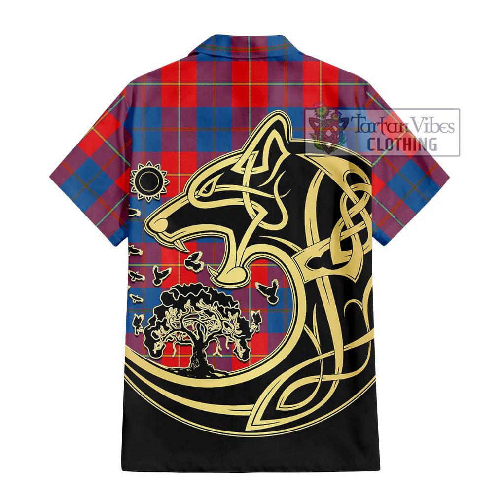 Blane Tartan Hawaiian Shirt with Family Crest Celtic Wolf Style - Tartan Vibes Clothing