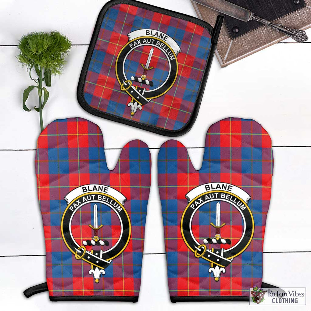 Blane Tartan Combo Oven Mitt & Pot-Holder with Family Crest - Tartan Vibes Clothing