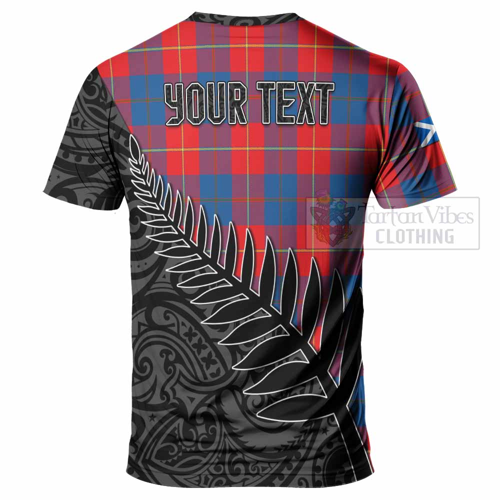 Blane Crest Tartan T-Shirt with New Zealand Silver Fern Half Style - Tartan Vibes Clothing