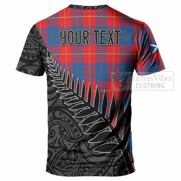 Blane Crest Tartan T-Shirt with New Zealand Silver Fern Half Style - Tartan Vibes Clothing