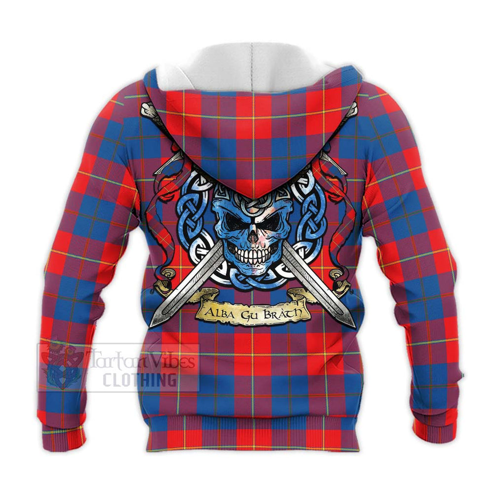 Blane Tartan Knitted Hoodie with Family Crest Celtic Skull Style - Tartan Vibes Clothing