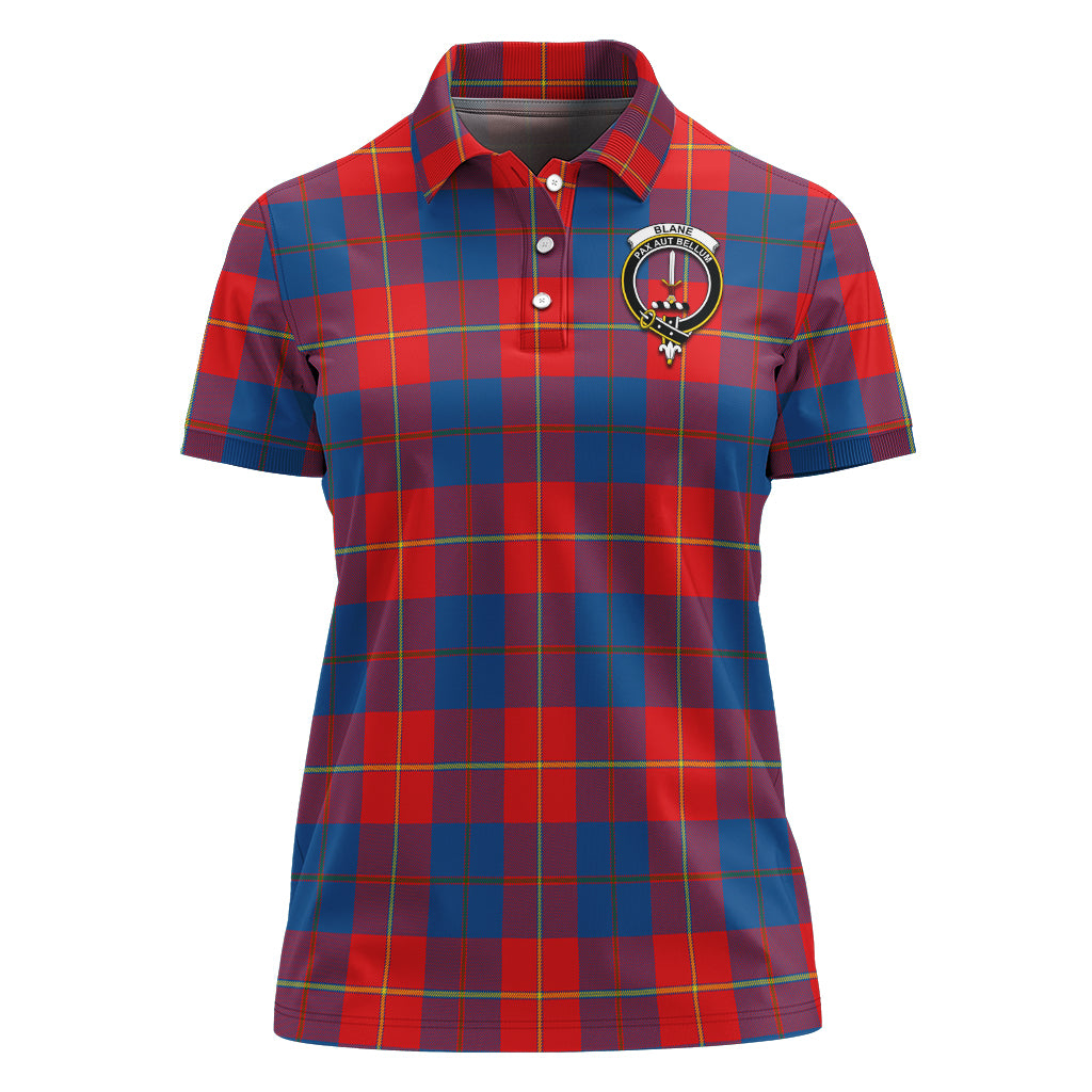 Blane Tartan Polo Shirt with Family Crest For Women - Tartanvibesclothing