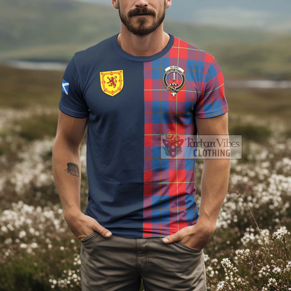 Blane Tartan T-Shirt Alba with Scottish Lion Royal Arm Half Style - Tartan Vibes Clothing