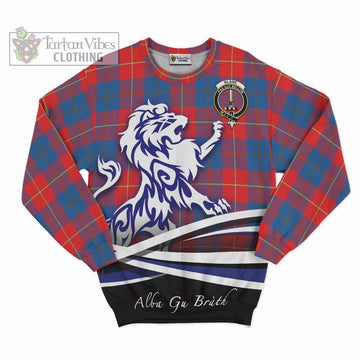 Blane Tartan Sweatshirt with Alba Gu Brath Regal Lion Emblem - Tartan Vibes Clothing