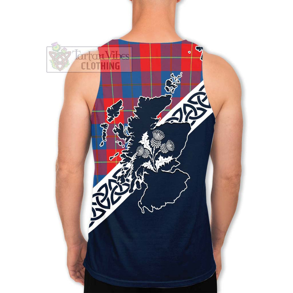 Blane Tartan Men's Tank Top Featuring Thistle and Scotland Map - Tartan Vibes Clothing