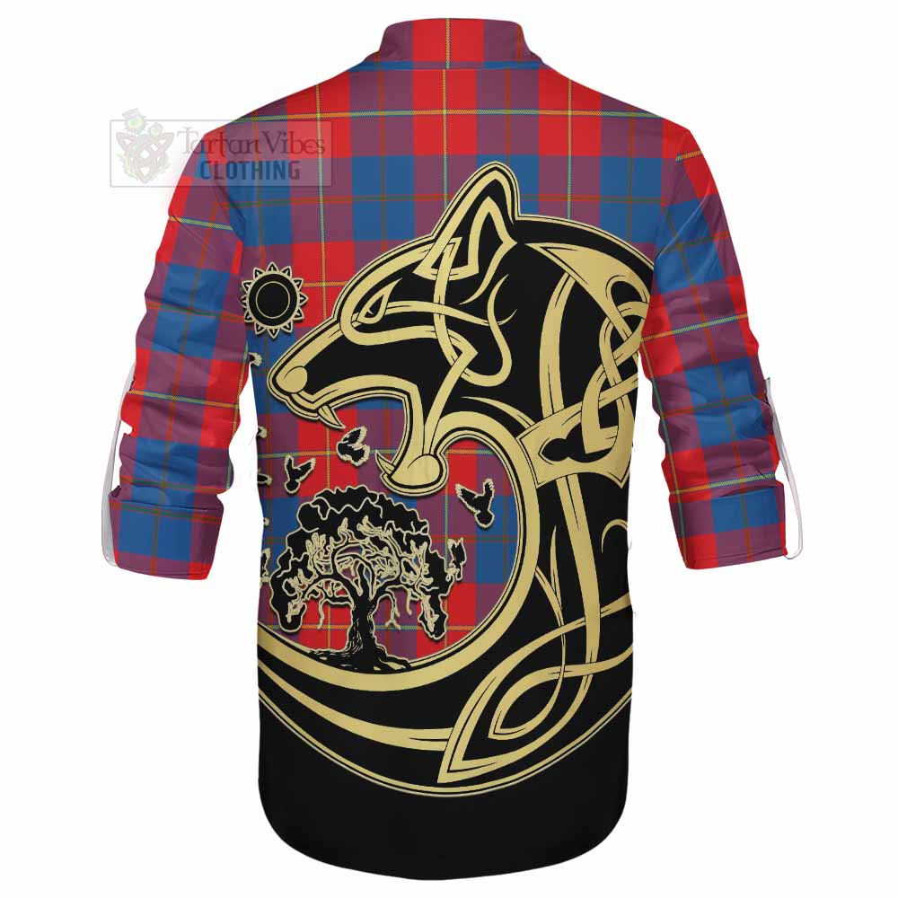 Blane Tartan Ghillie Kilt Shirt with Family Crest Celtic Wolf Style - Tartan Vibes Clothing