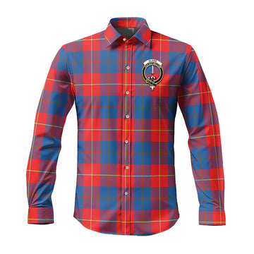 Blane Tartan Long Sleeve Button Up Shirt with Family Crest Men's Shirt - Tartan Vibes Clothing