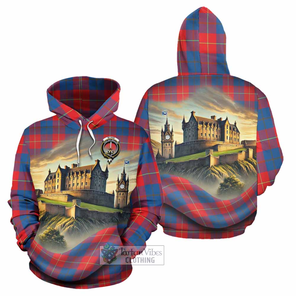 Blane Tartan Family Crest Hoodie with Scottish Ancient Castle Style - Tartan Vibes Clothing