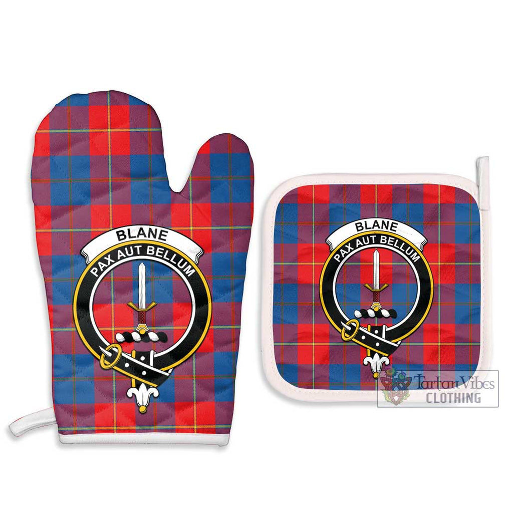 Blane Tartan Combo Oven Mitt & Pot-Holder with Family Crest - Tartan Vibes Clothing