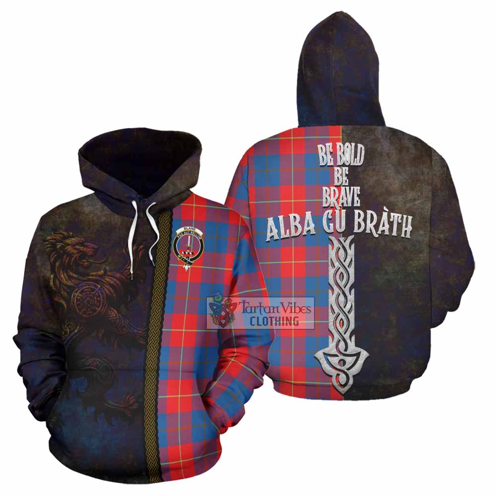 Blane Tartan Family Crest Hoodie Alba Gu Brath Be Brave Lion Ancient Style - Tartan Vibes Clothing