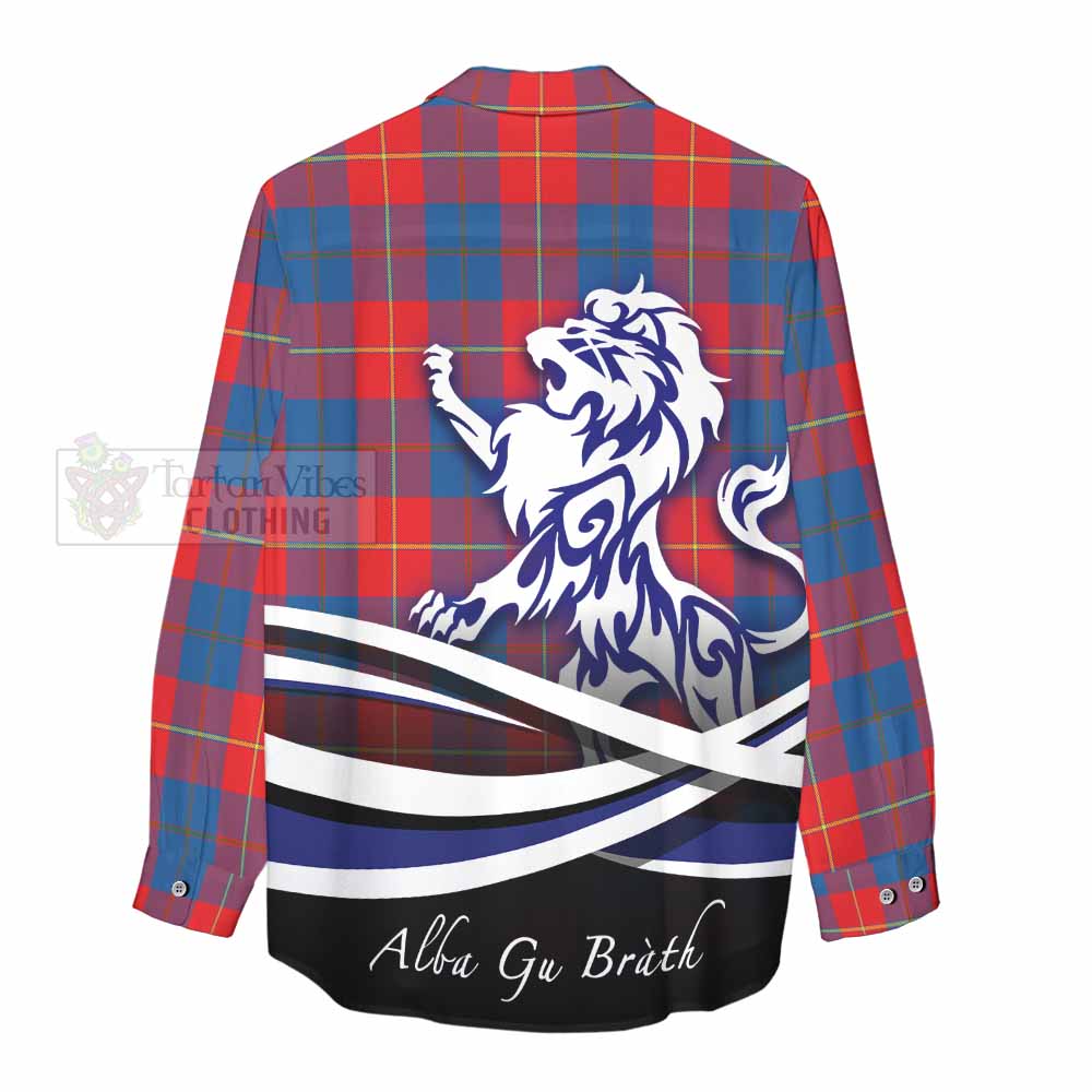Blane Tartan Women's Casual Shirt with Alba Gu Brath Regal Lion Emblem - Tartan Vibes Clothing
