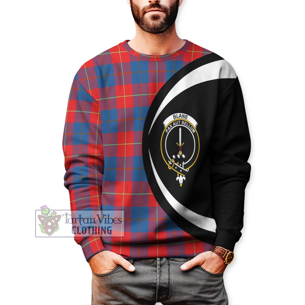 Blane Tartan Sweatshirt with Family Crest Circle Style - Tartan Vibes Clothing