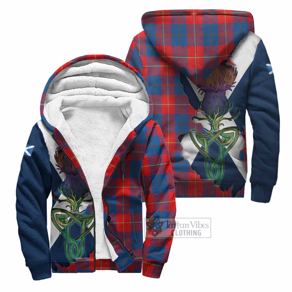 Tartan Vibes Clothing Blane Tartan Family Crest Sherpa Hoodie Scottish Thistle Celtic Inspired