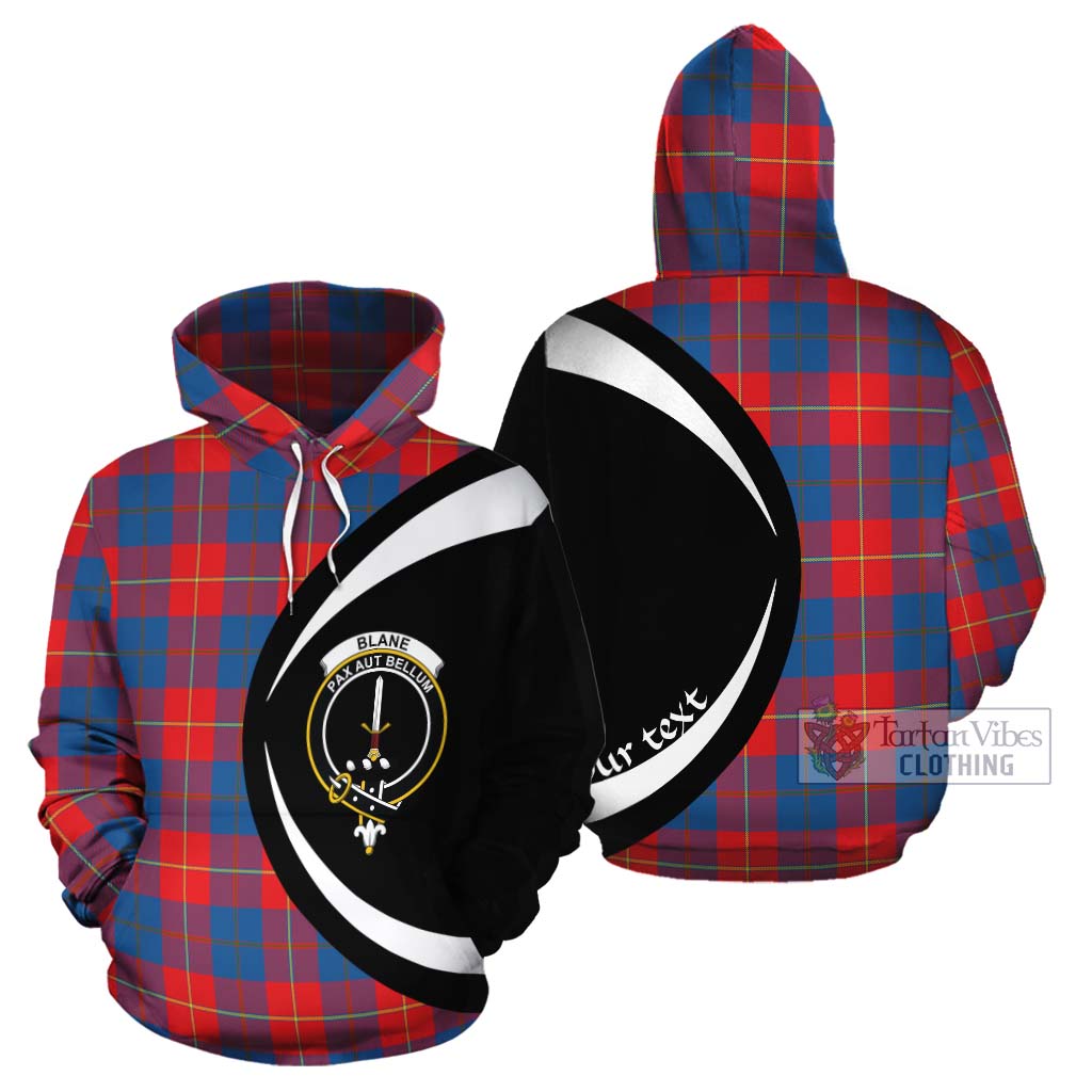 Blane Tartan Cotton Hoodie with Family Crest Circle Style Zip Hoodie - Tartan Vibes Clothing
