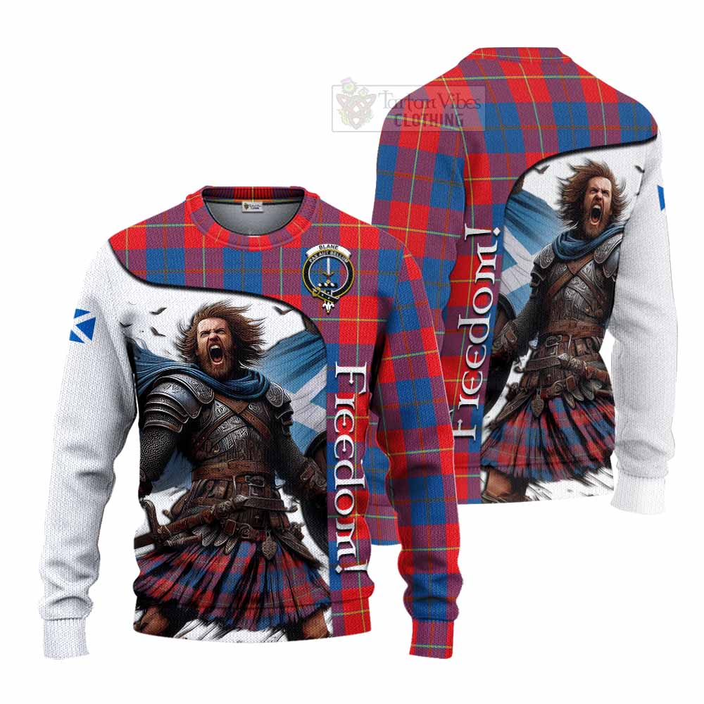 Blane Crest Tartan Knitted Sweater Inspired by the Freedom of Scottish Warrior - Tartan Vibes Clothing