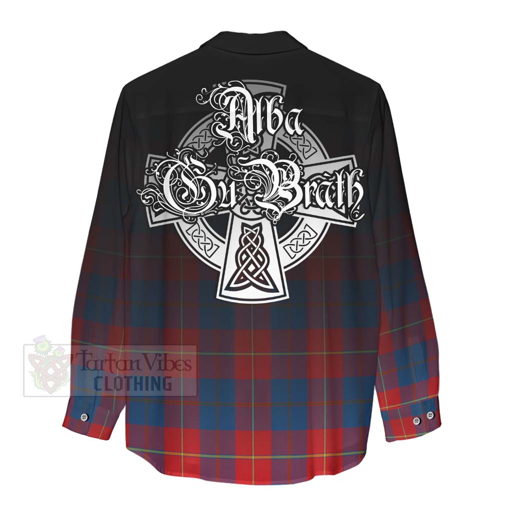 Blane Tartan Women's Casual Shirt Featuring Alba Gu Brath Family Crest Celtic Inspired - Tartan Vibes Clothing