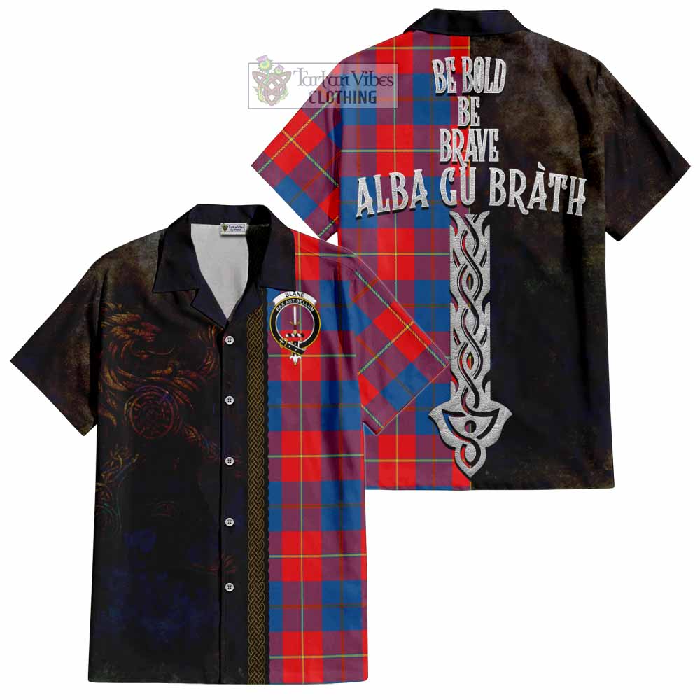 Blane Tartan Family Crest Hawaiian Shirt Alba Gu Brath Be Brave Lion Ancient Style - Tartan Vibes Clothing