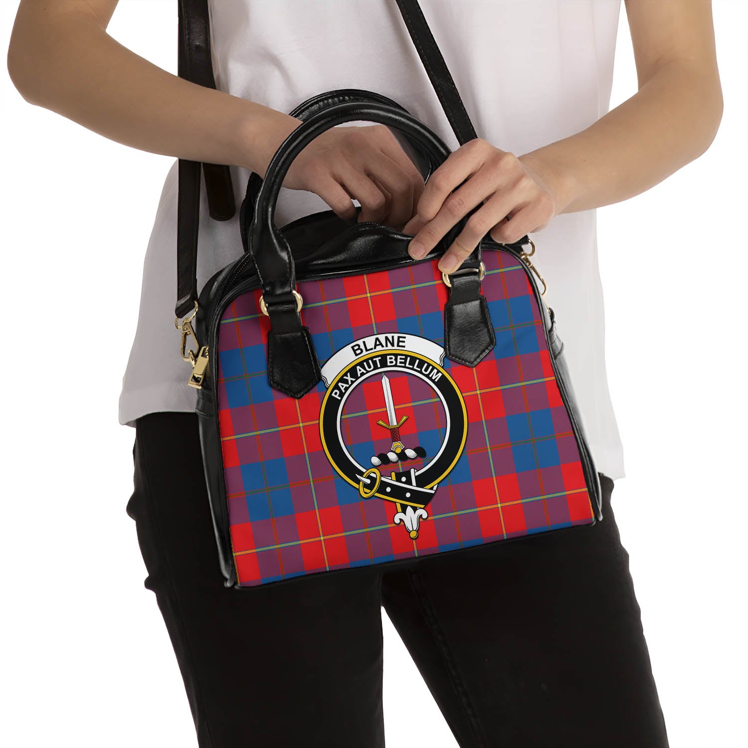 Blane Tartan Shoulder Handbags with Family Crest - Tartan Vibes Clothing