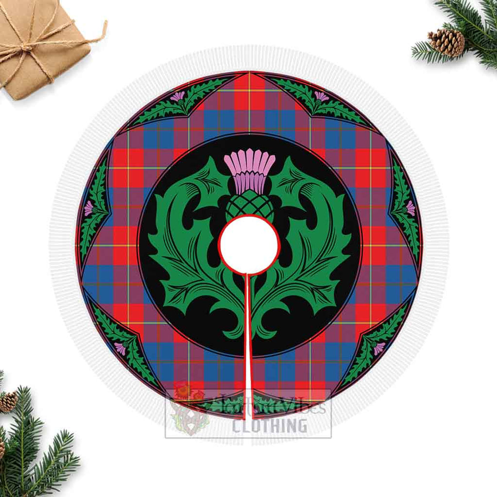 Blane Tartan Christmas Tree Skirt Scottish Thistle Style Fringed Tree Skirts - Tartan Vibes Clothing
