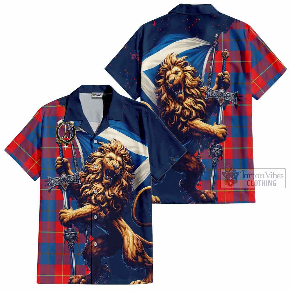 Blane Tartan Family Crest Hawaiian Shirt with Scottish Majestic Lion - Tartan Vibes Clothing