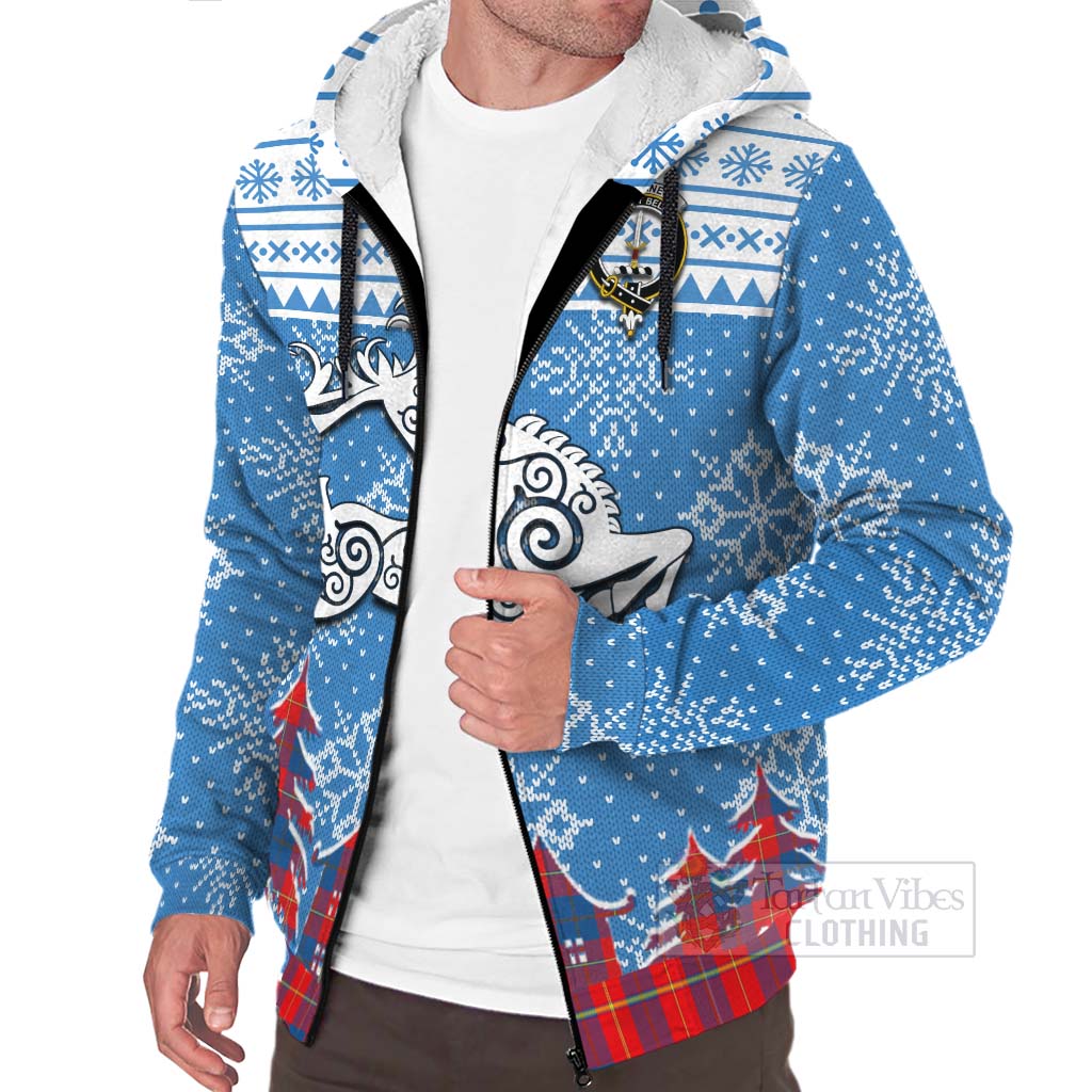 Blane Clan Christmas Sherpa Hoodie Celtic Reindeer Style Unisex - Tartan Vibes Clothing