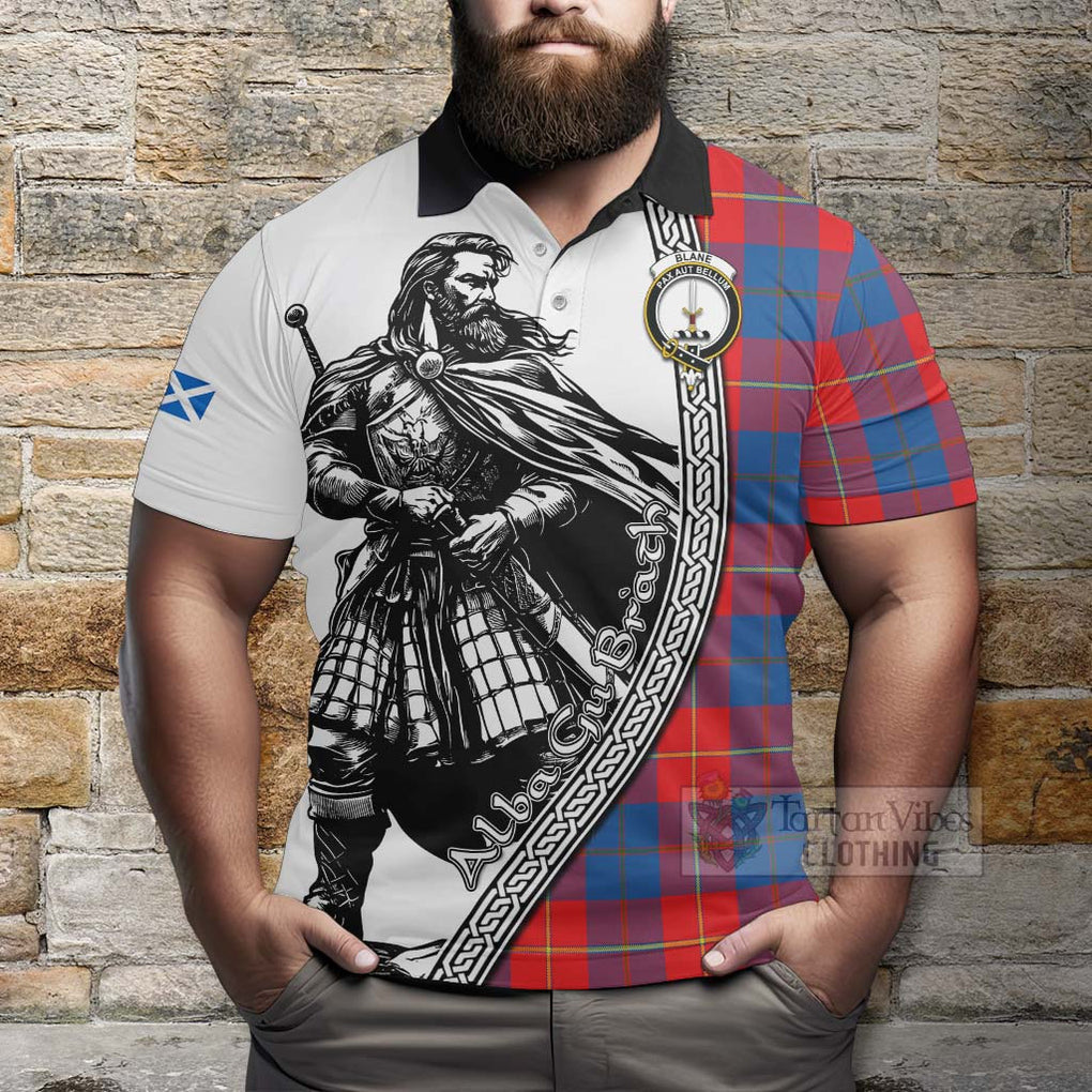 Blane Tartan Clan Crest Polo Shirt with Highlander Warrior Celtic Style - Tartan Vibes Clothing