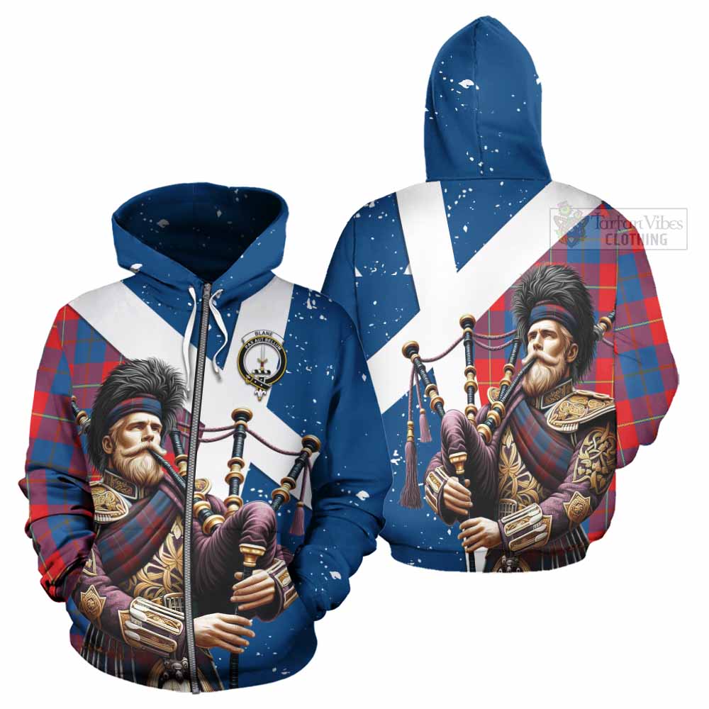 Blane Tartan Hoodie with Family Crest Scottish Bagpiper Vibes - Tartan Vibes Clothing