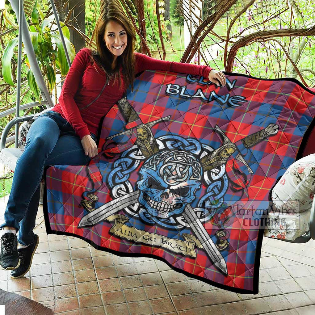 Blane Tartan Quilt with Celtic Skull Alba Gu Brath Style - Tartan Vibes Clothing
