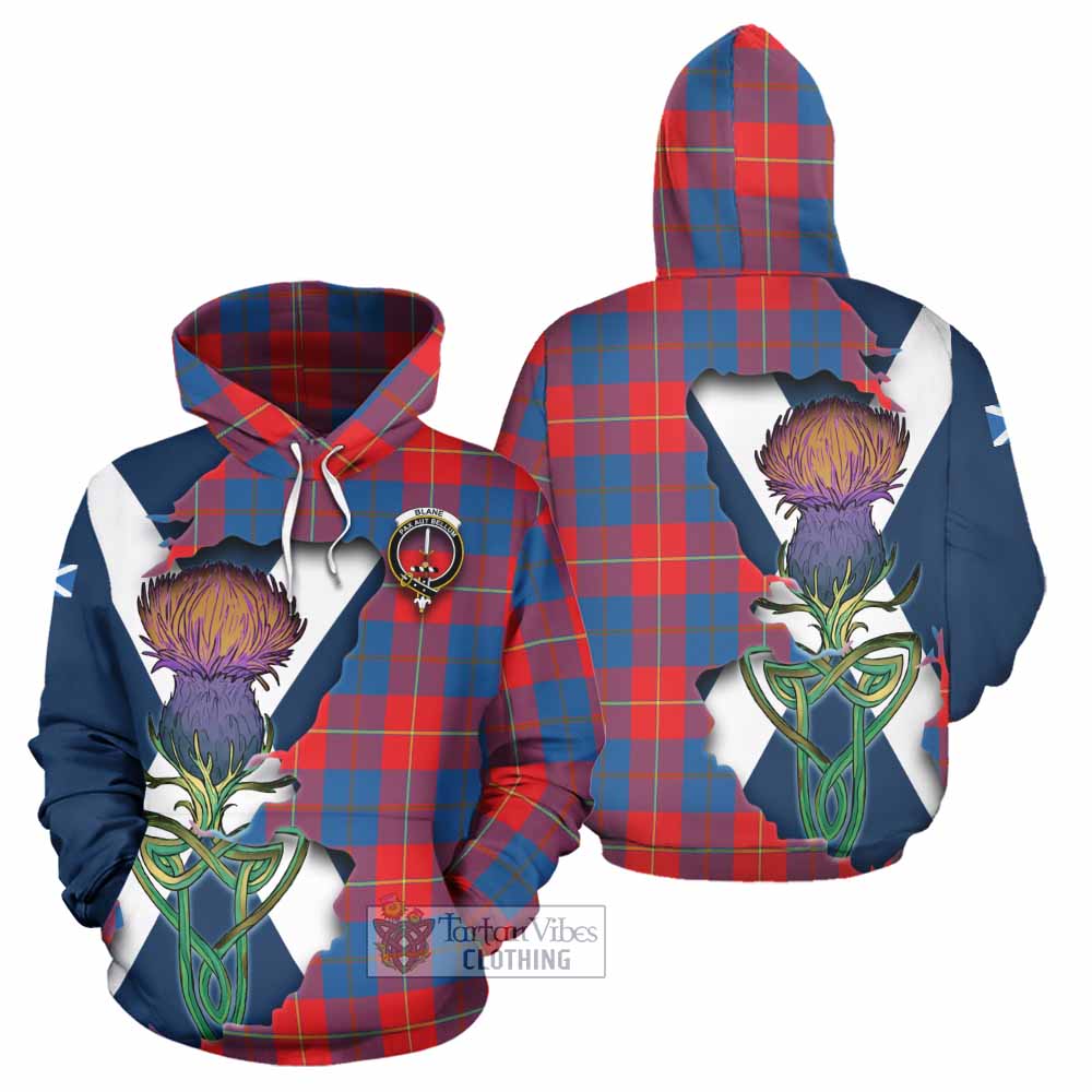 Tartan Vibes Clothing Blane Tartan Family Crest Hoodie Scottish Thistle Celtic Inspired