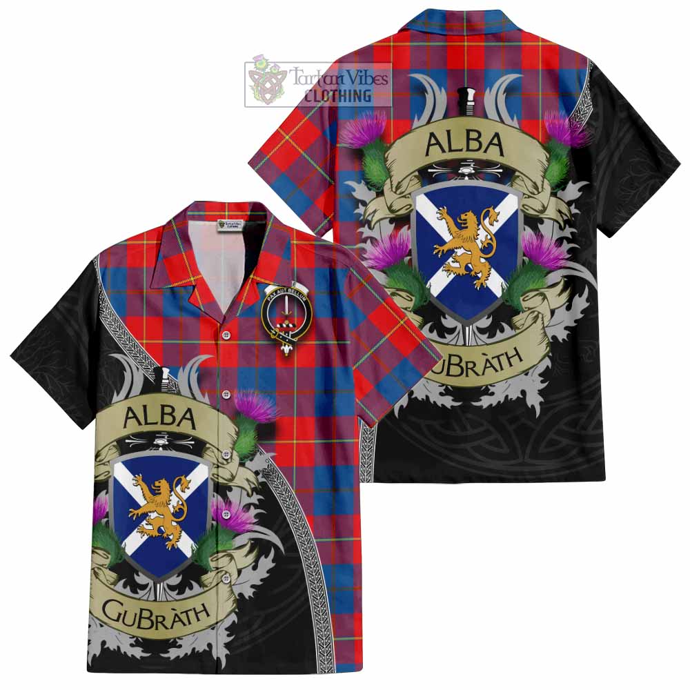 Blane Tartan Family Crest Hawaiian Shirt Lion Rampant Royal Thistle Shield Celtic Inspired - Tartan Vibes Clothing